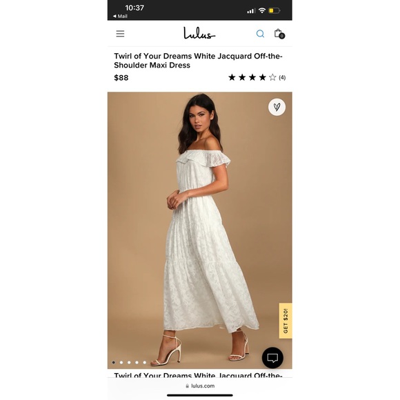 Twirl of Your Dreams Off Shoulder Maxi (Size Medium) - Picture 1 of 5